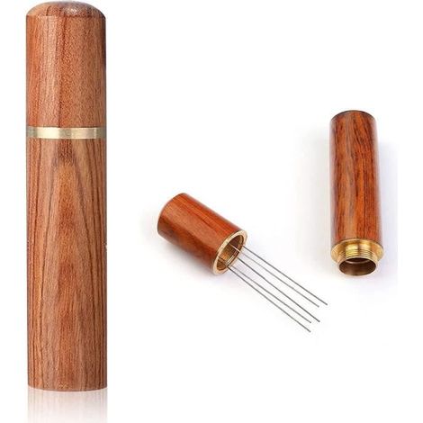 Tool Espresso Coffee Stirrer, 5 Needles Espresso Stirrer with Natural Wood Handle, Espresso Accessories Coffee Stirrer (1/4)