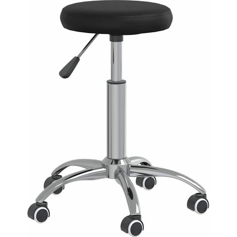 vidaXL Taburete de masaje cuero sintético negro (1/2)