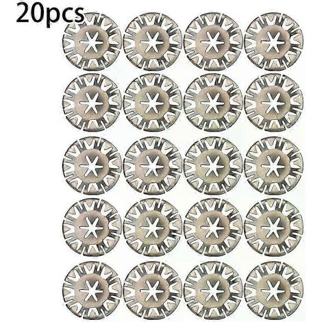 Lot de 20 rondelles élastiques métalliques isolantes pour protection thermique d'échappement sous le châssis, clips de fixation et écrous. Pièces automobiles en stock. (1/5)