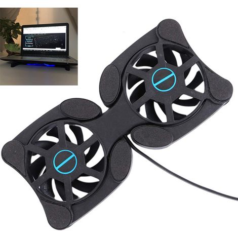 Refroidisseur Pour Ordinateur Portable - Ventilateur Double USB Pliable - Support Refroidissant Pour Laptop - 1 Pièce (1/5)