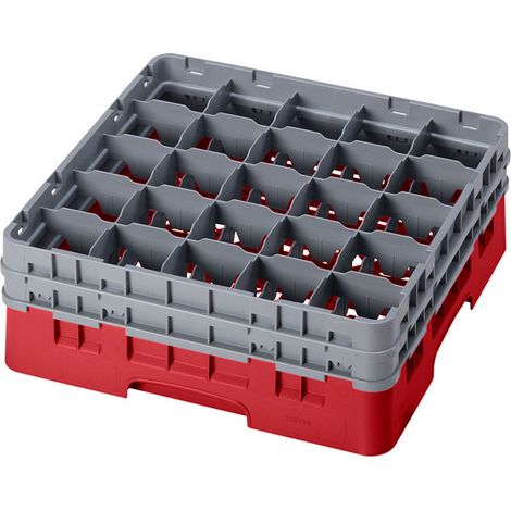 Casiers de lavage - haut max 15.5 cm - 50 x 50 x 18.4 cm - Rouge - Lot de 4 - Cambro