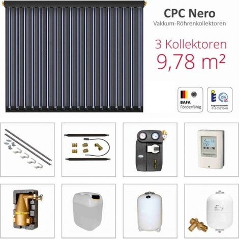 Solarbayer Komplettsolarpaket CPC NERO 3S Bruttogesamtfläche 9,78m² Vakuumröhren (1/5)