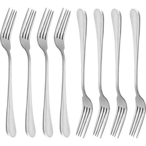 Ensemble de 8 fourchettes de table haut de gamme en acier inoxydable 18/10, robustes, 20 cm (8 pouces).