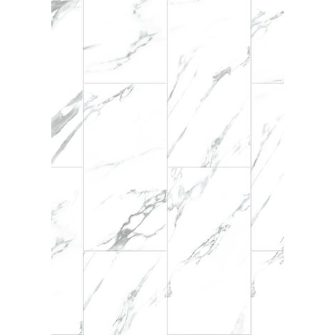 Mexen Glacier White pannelli vinilici 610 x 305 mm LVT Dryback 2,5 mm, sottostrato, 4 V-Fuga, Jazz White (1/2)