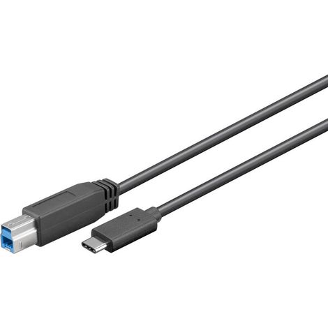 goobay 67986 Sync & Charge Super Speed USB-C a USB Cable de Carga Tipo B 3.0, 1m, Negro (1/3)