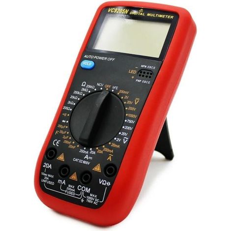 MULTIMETRO DIGITALE TESTER PROFESSIONALE VOLT AMPERE FARAD PUNTALI VC9205N
