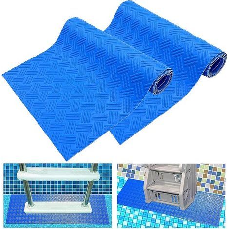 Rutschfeste Poolmatte – 2er-Set – 23 x 90 cm – Blau (1/5)