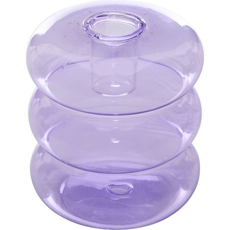 Portacandele in vetro pool 9x9x10,5cm viola - Atmosphera créateur d'intérieur (1/4)