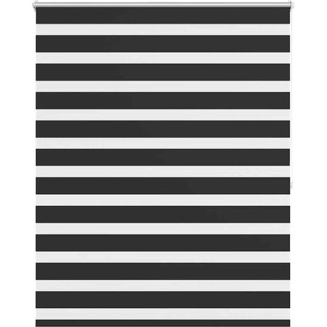 Zebra blind 140.9x175 cm Fabric Width 136.7 cm black vidaXL