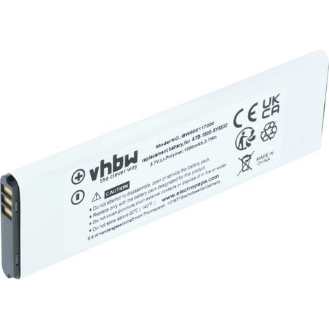vhbw batteria compatibile con RTI T3X, T2i, T2X telecomando remote control (1000mAh, 3,7V, Li-Poly)