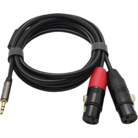 Cable Microphone - 3,5 mm Vers Double XLR - Pour Carte Son Et Console De Mixage - 3 M (1/5)