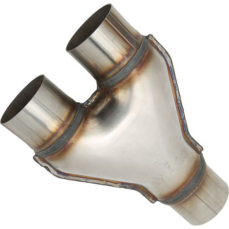 Embouts d'échappement en forme de Y en acier inoxydable, 1 entrée, 2 sorties, adaptateur universel pour silencieux, diamètre intérieur 76 mm (1/5)