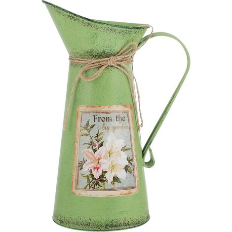 Seau À Fleurs en Fer Vintage Décoration Intérieure Ornement Rétro pour Arrangement Floral Et Rangement De Petits Objets 11.02 X 7.09 X 5.12 Pouces (1/5)