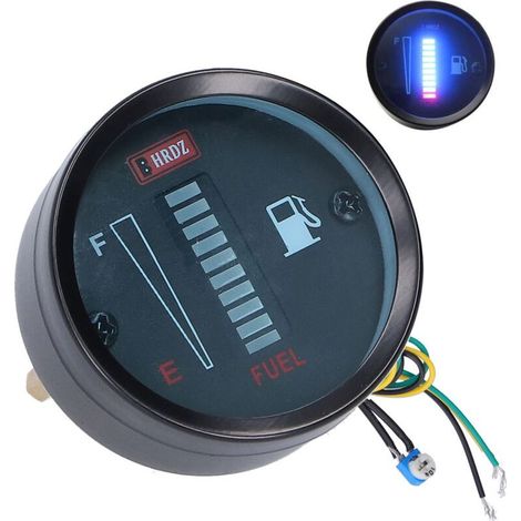 Jauge de carburant LED réglable 52mm pour voiture moto - 12V résistance - Indicateur essence (1/5)