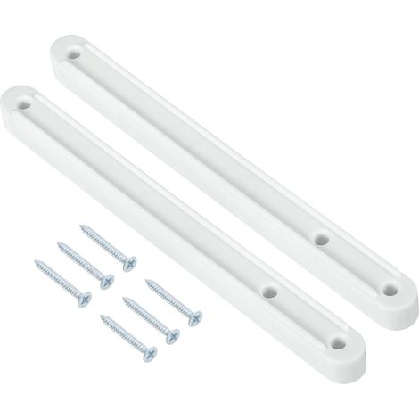 Glissières de tiroir, 1Set 180mm - Rails de tiroir en plastique avec vis, rail de guidage rainuré monté latéralement pour tiroir de cabinet table de chevet armoire commode (Blanc) (1/5)