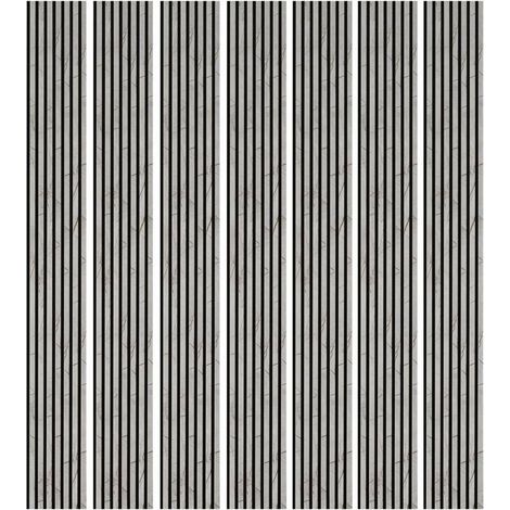 Mur TV - Lot de 7 Panneaux tasseaux bois 250 x 30 x 1,9 cm - décor marbre gris/feutrine noir - 5,25m² (1/5)