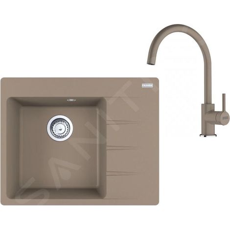 Franke Colonnes - Set de cuisine G270KA, évier en fragranit CNG 611-62 TL/2 + robinet FC 6018.424, cachemire 114.0700.669 (1/4)