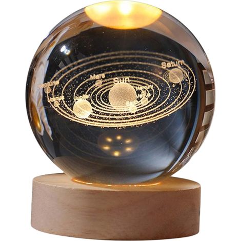 Bola de cristal iluminada con sistema solar (1/4)