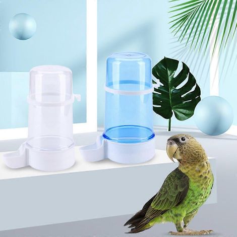 Lot de 2 mangeoires à oiseaux anti-déversement pour perroquets, distributeur d'eau automatique et mangeoire à graines (1/4)