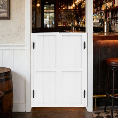 【Maison connectée】Portes de salon battantes, porte en bois massif à fermeture automatique avec charnières pour entrées de véranda, cuisine et bar(76107 CM(W x H)) (1/5)