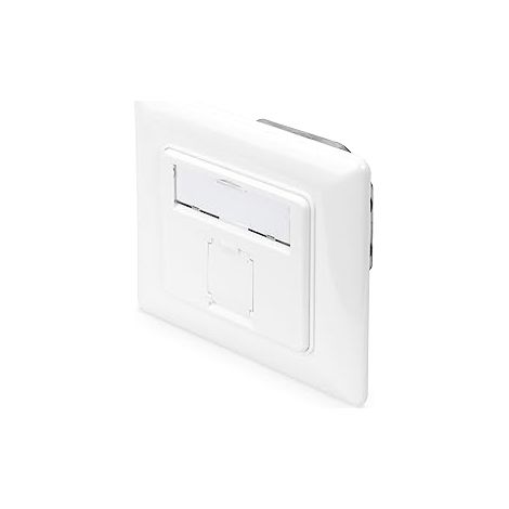 DIGITUS PRISE RÉSEAU CAT 6A CLASS EA, BLINDÉE 1X RJ45, LSA, BLANC PUR, MONTAGE ENCASTRÉ, 8 DIRECTIONS DN-9010/8-1