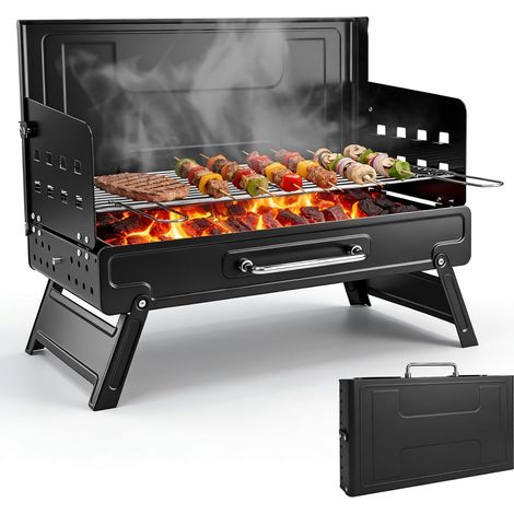 Barbecue au Charbon Pliable, Modèle de Camping et Table, Idéal pour Fêtes Jardin BBQ en Plein Air – Design Compact Montage Facile - (1/5)