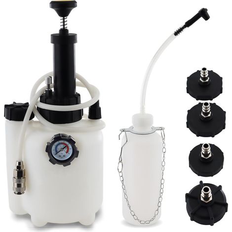 Bituxx Bremsenentlüftungsgerät Bremsflüssigkeitswechselgerät Bremsentlüftungsgerät Bremsenentlüfter Bremsflüssigkeit Brake Bleeding Kit mit Ausgleichsbehälter 4 Adapter Auto KFZ Entlüften Druckluft (1/5)