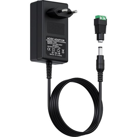 Adaptateur Secteur 12V 3A 36W Universel AC 100-240V 50/60Hz - Alimentation Électrique avec Câble 1,5m pour LED, CCTV, Routeur, Moniteurs (5.5x2.1mm) (1/5)