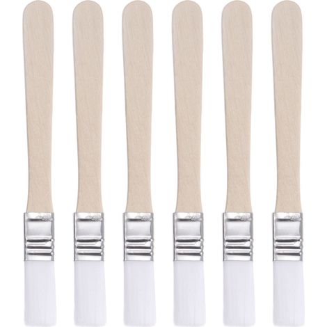 6Pcs 0.5" Largeur Petit Peinture Pinceau Naturel Soies Blanc (1/5)