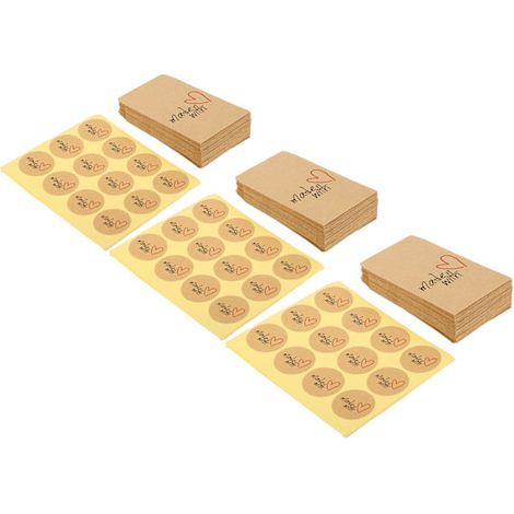 150pcs Kraft Invitation Cards Retro Elegant Small Envelopes with Cute Stickers for Collectibles Coins Stamps Made with (1/5)