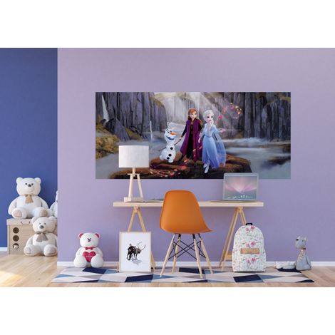 Poster géant Intissé - Disney La Reine des Neiges 2 - modèle Anna et Elsa dans la vallée 202 cm x 90 cm (1/3)