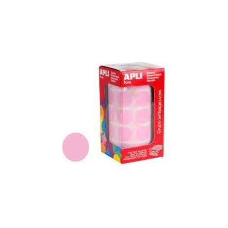 Etiquetas Adhesivas en Rollo Apli 11489/ Ø20mm/ 1770 uds/ Rosa