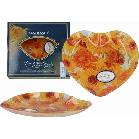Carmani, placa-corazón decorativa y funcional - VAN gogh/Girasoles (1/3)
