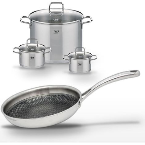Lot de 3 Faitouts Elo Relief Evolution 14/16/26cm et Poêle 24cm (1/5)