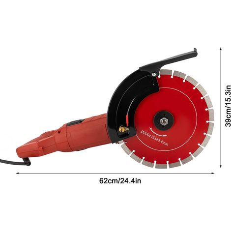 Scie Circulaire à Béton 3000W – 4300 Tr/min, Lame 12″ – Inclut 2 Lames, 110mm De Profondeur De Coupe