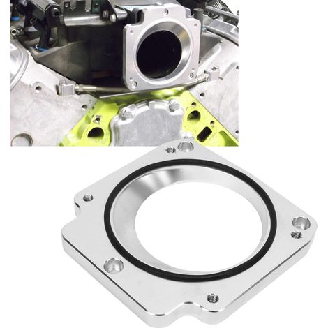 Adaptateur de corps de papillon électronique LS (Drive-by-Wire) pour collecteur d'admission LS1 à 3 boulons vers corps de papillon LS3 à 4 boulons (DBC) pour moteurs LS6 et LSX 4,8 L, 5,3 L, 5,7 L et (1/5)