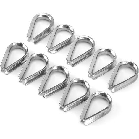 Colliers de serrage pour câbles de bateau en acier inoxydable 4 mm, anneaux de protection, cosses robustes (1/5)