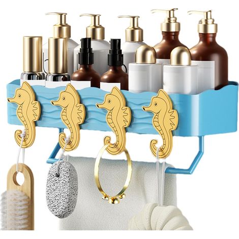 Lntyq Support de douche pour salle de bain, étagères de douche pour douche intérieure,Étagères de douche Organisateur de salle de bain - Organisateur de rangement adhésif, support mural de salle de ba (1/5)