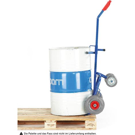 Rollcart Fasskarre mit zwei Stützrollen und Luftbereifung