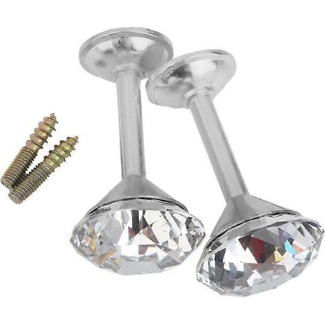 Attaches de rideaux, crochets à pompons pour porte et mur (argent) (2 pièces) (1/5)