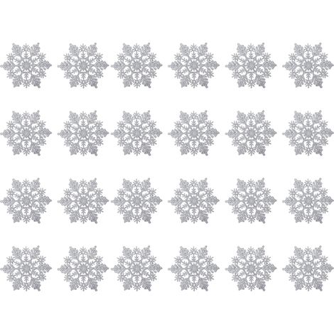 Ornement Flocon De Neige - Décoration Arbre De Noël - Pour Fêtes Hivernales Mariages Et Rassemblements Familiaux - Lot De 6 (1/5)