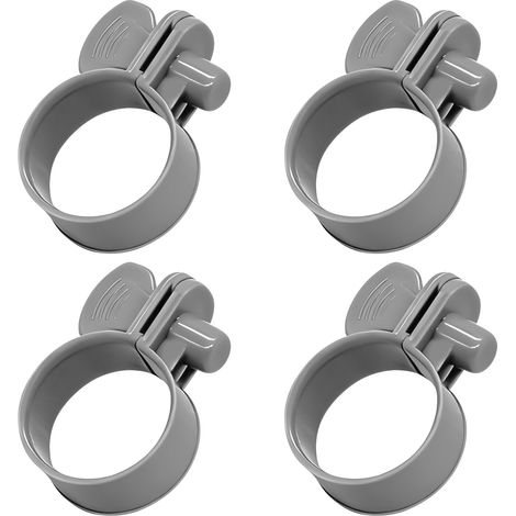 Set mit 4 Kunststoff-Schlauchschellen, 3,2 cm (1 1/4 Zoll) – Zur sicheren Befestigung Ihrer Poolarmaturen – Kompatibel mit Summer Escape, Intex und Coleman (1/5)
