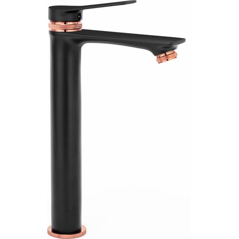 RUBINETTO LAVABO REA VIRAL BLACK / ROSE GOLD HIGH