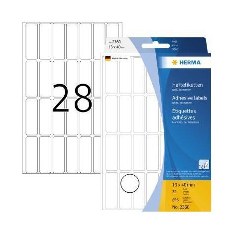 HERMA Vielzwecketikett 2360 13x40mm Papier weiß 896 St./Pack. (1/4)