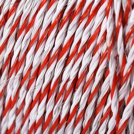 Câble électrique pour clôture de pâturage 500M, fil d'acier inoxydable conducteur blanc et rouge