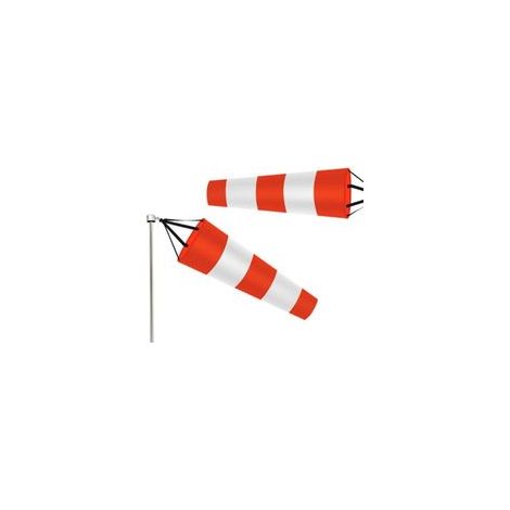 Bardusch-Manche à air réfléchissante - Rouge et blanc - Manche à air en polyester indéchirable - Mesure du vent - 250D - Panneau d'avertissement de direction du vent (100 cm)