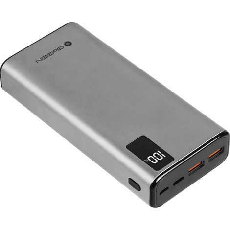 Batería externa GoGEN de 20000 mAh, color plata (GOG-PB200008S)