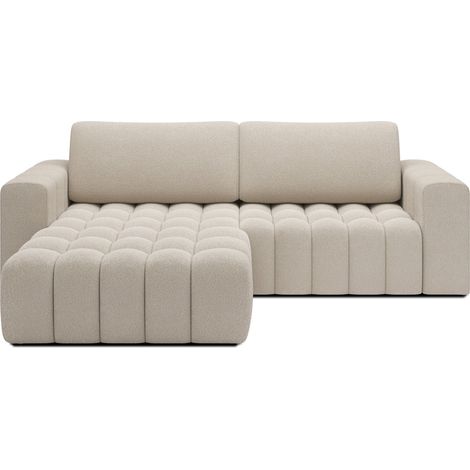 Sofá de esquina convertible DORY beige 250 cm con almacenamiento de ángulo derecho (1/5)