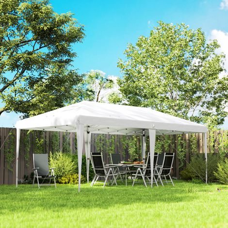 Tente pliante 6x3 Blanc m 3 niveaux sac transport anti uv hauteur réglable cadre acier