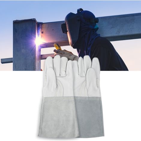 Paire de gants de soudeur en peau de mouton, manches longues, gants de protection pour le travail, le soudage, le transport (1/5)
